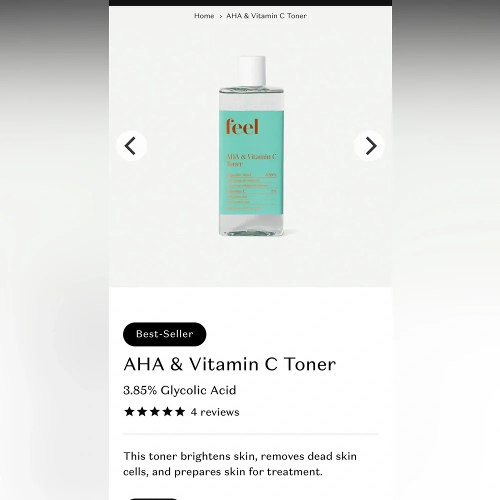 Feel‎ AHA & Vitamin C Toner 3.85% Glycolic Acid